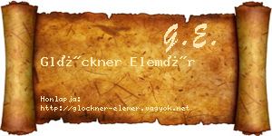 Glöckner Elemér névjegykártya
