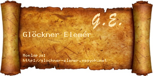 Glöckner Elemér névjegykártya