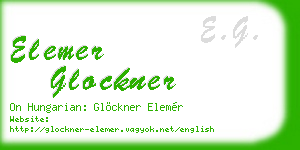 elemer glockner business card